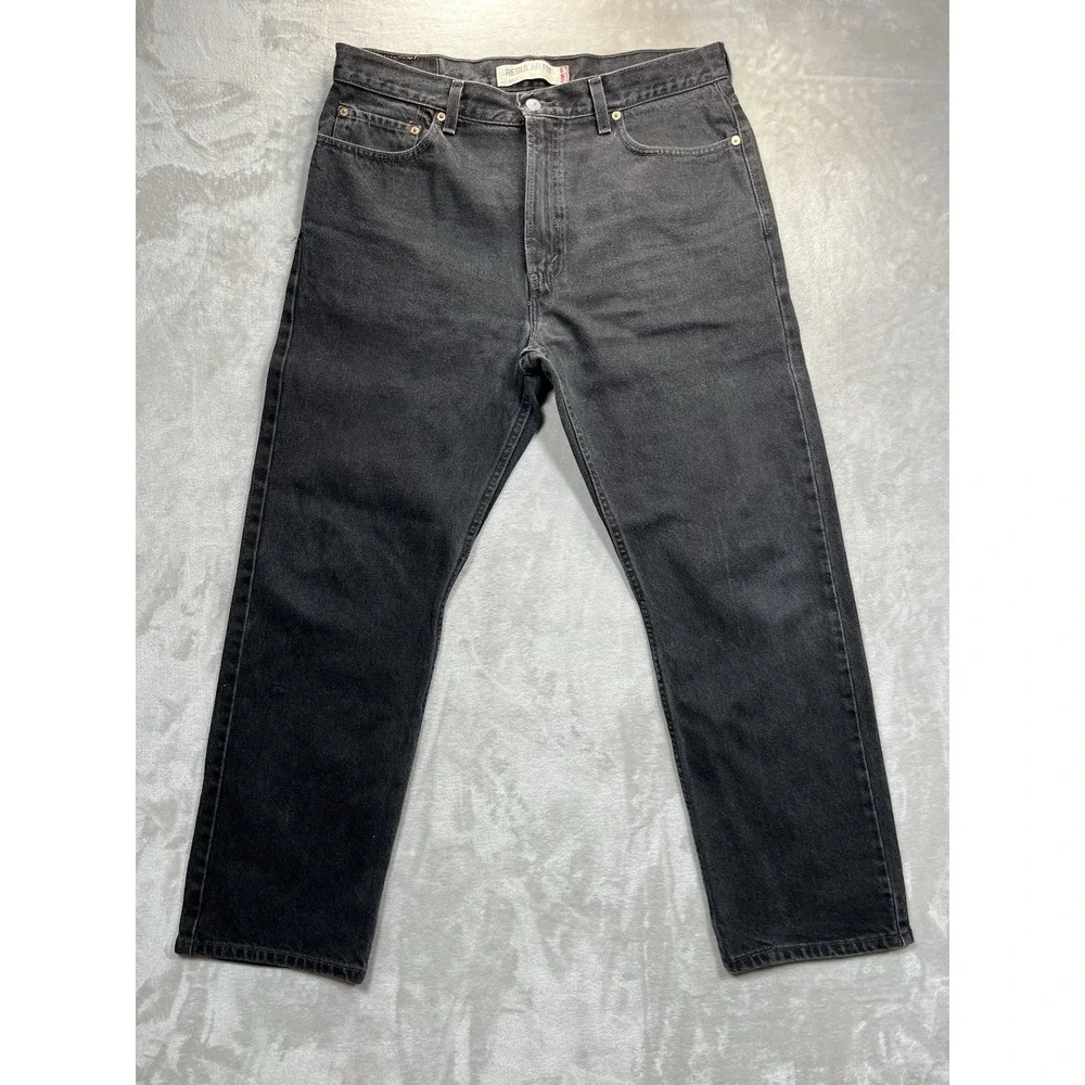 Vintage Levis 505 Jeans Mens 36x30 Black Straight Regular Fit Y2K